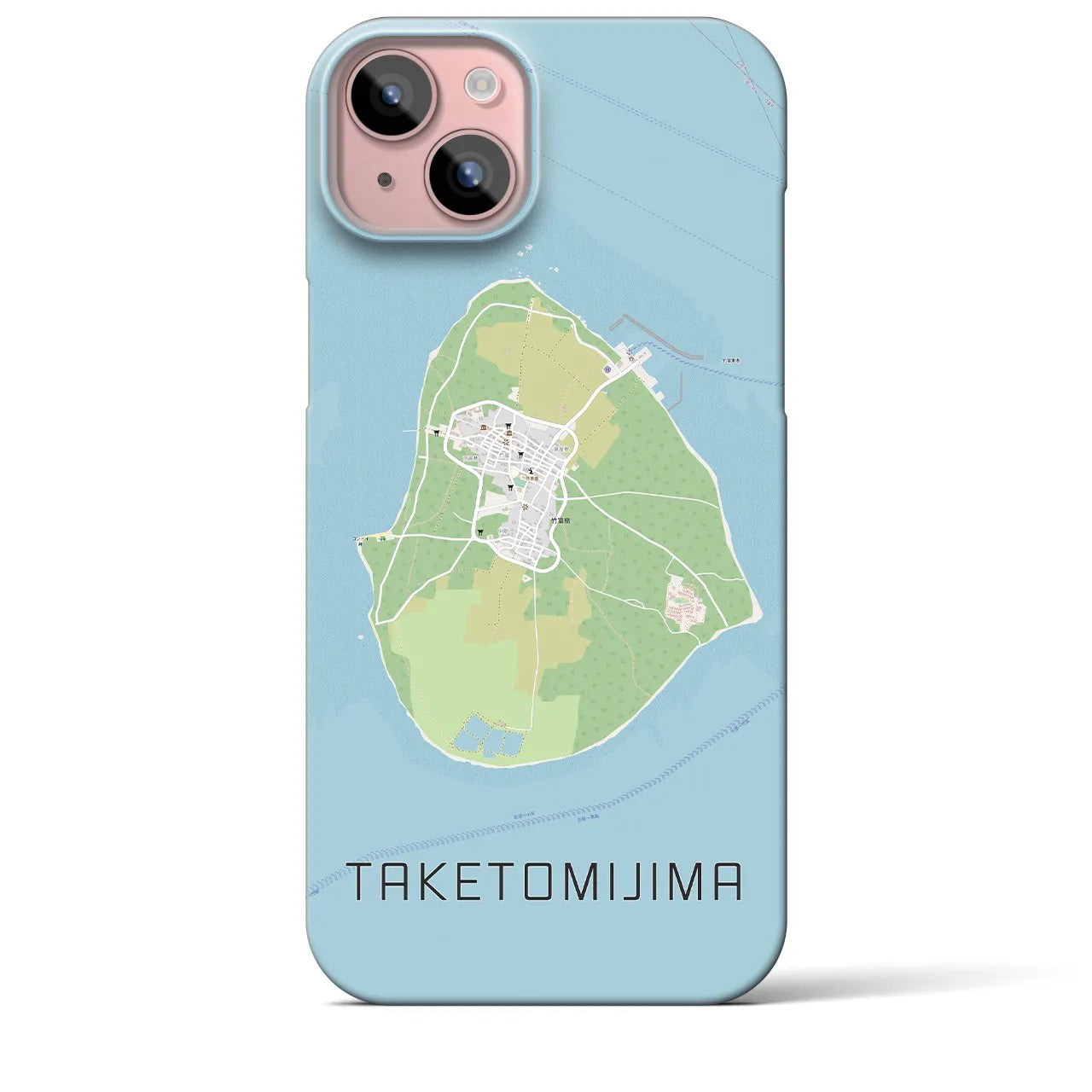 【竹富島(沖縄県)】地図柄iPhoneケース(バックカバータイプ)