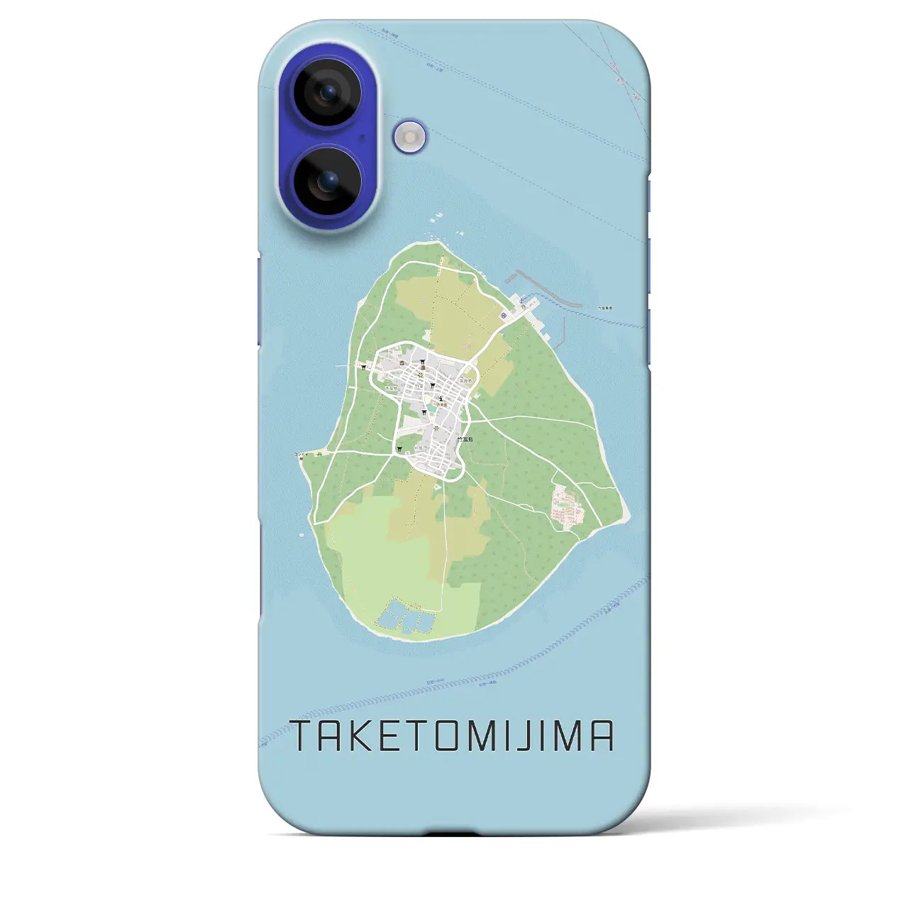 【竹富島(沖縄県)】地図柄iPhoneケース(バックカバータイプ)ナチュラル・iPhone 16 Pro Max 用
