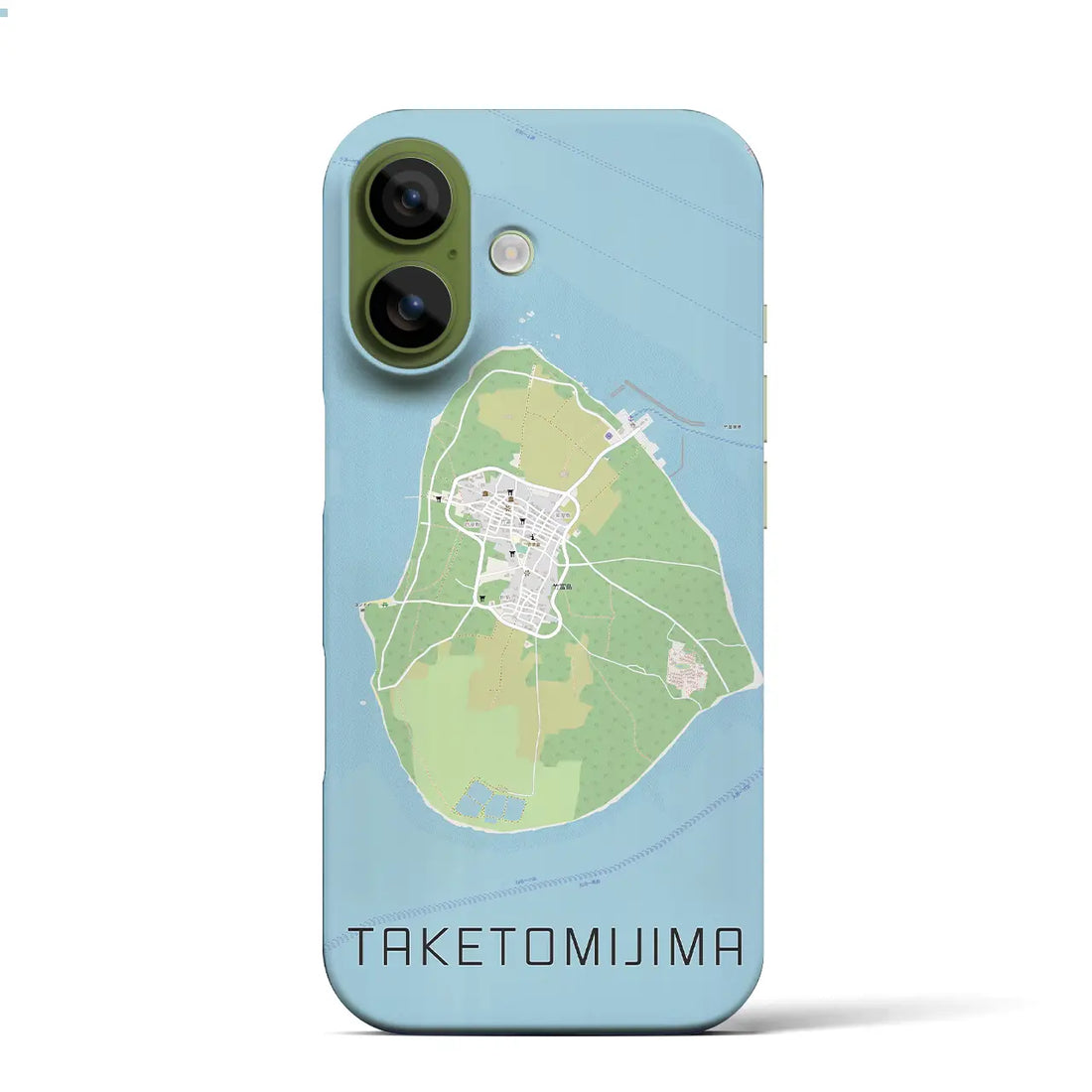 【竹富島(沖縄県)】地図柄iPhoneケース(バックカバータイプ)ナチュラル・iPhone 17 Pro Max 用
