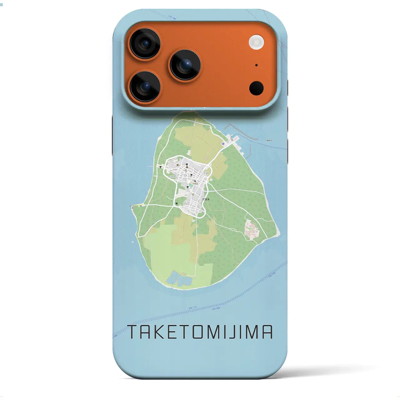 【竹富島(沖縄県)】地図柄iPhoneケース(バックカバータイプ)