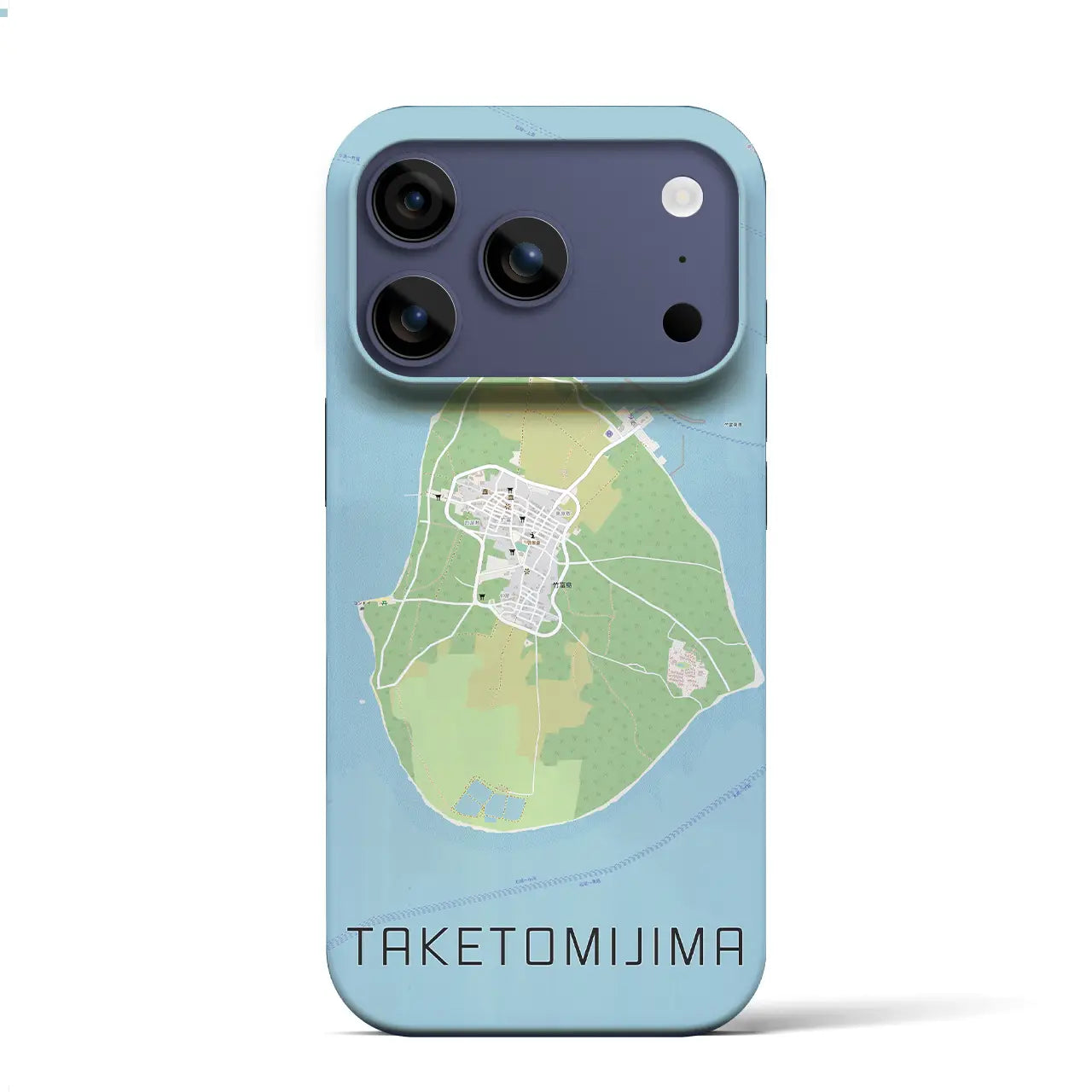 【竹富島(沖縄県)】地図柄iPhoneケース(バックカバータイプ)ブラック・iPhone 17 Pro Max 用