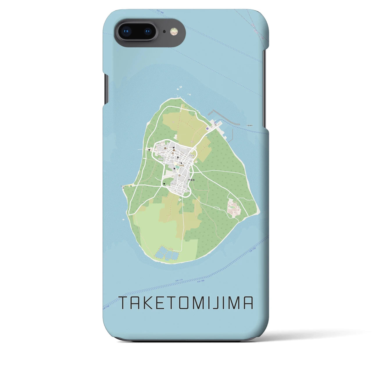 【竹富島(沖縄県)】地図柄iPhoneケース(バックカバータイプ)