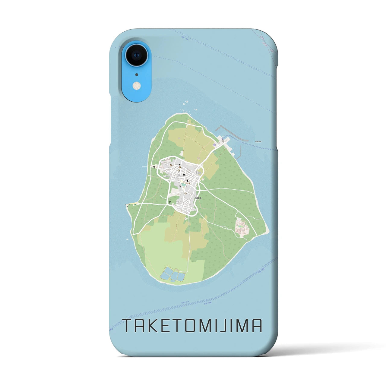 【竹富島(沖縄県)】地図柄iPhoneケース(バックカバータイプ)