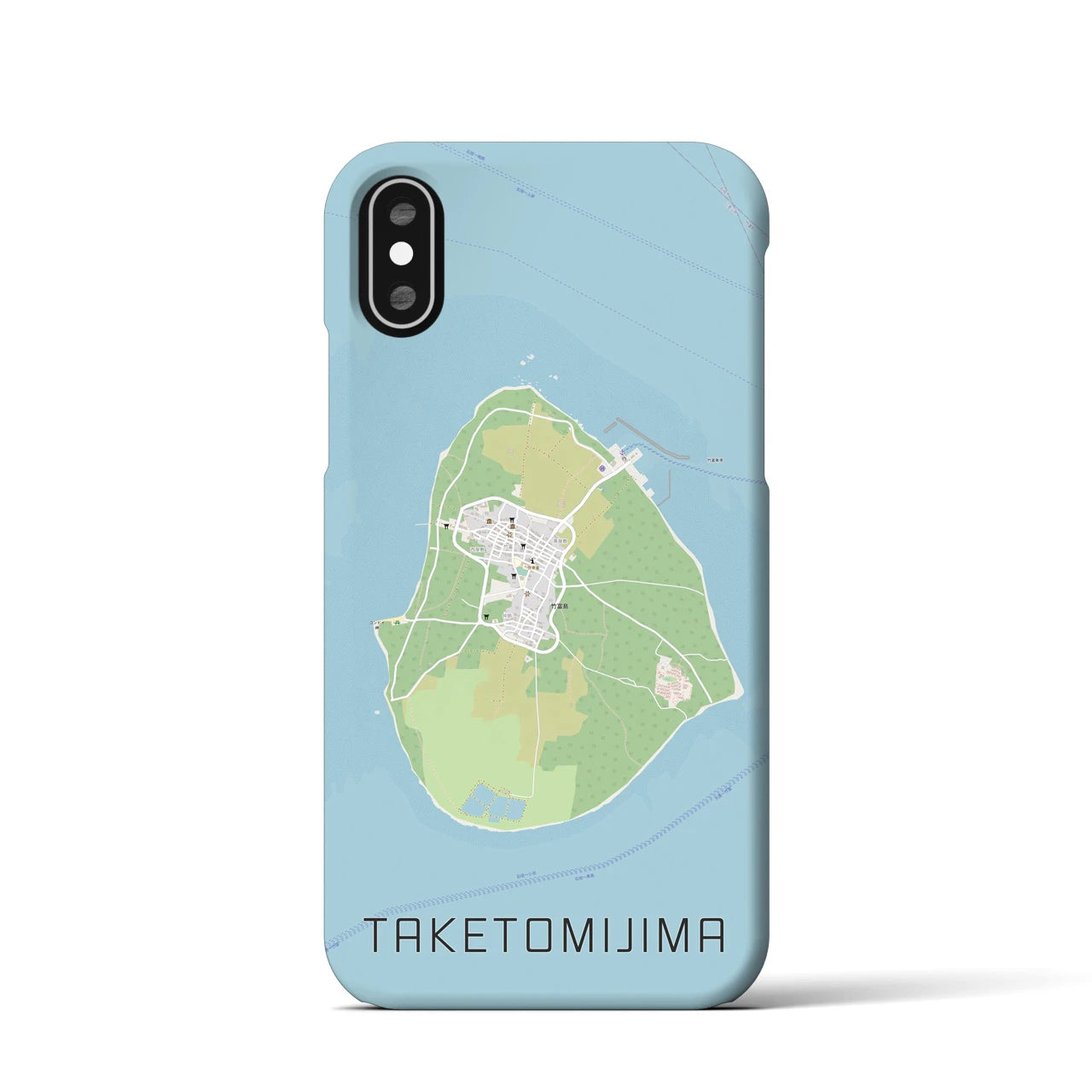 【竹富島(沖縄県)】地図柄iPhoneケース(バックカバータイプ)
