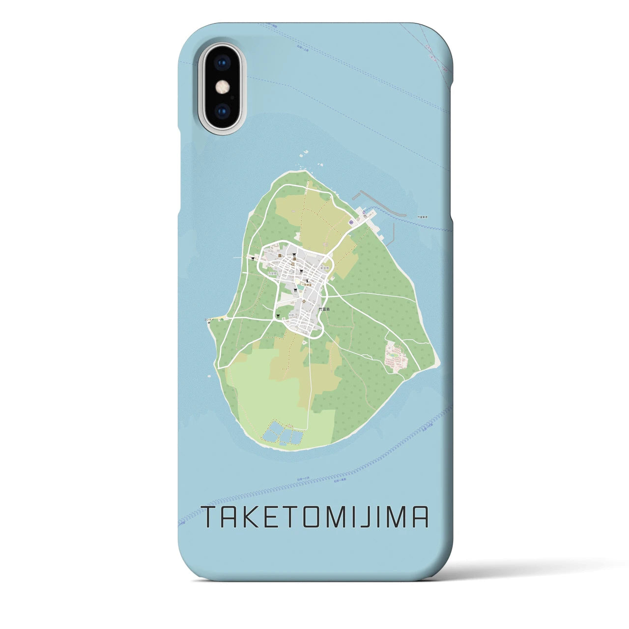 【竹富島(沖縄県)】地図柄iPhoneケース(バックカバータイプ)