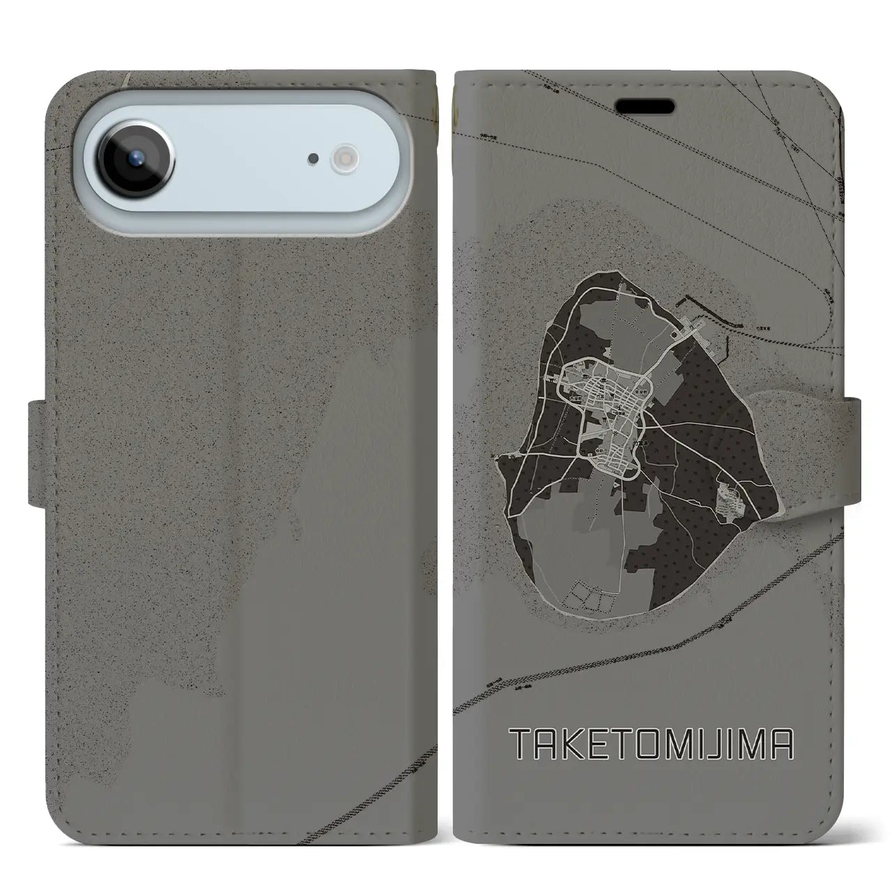 【竹富島(沖縄県)】地図柄iPhoneケース(手帳タイプ)