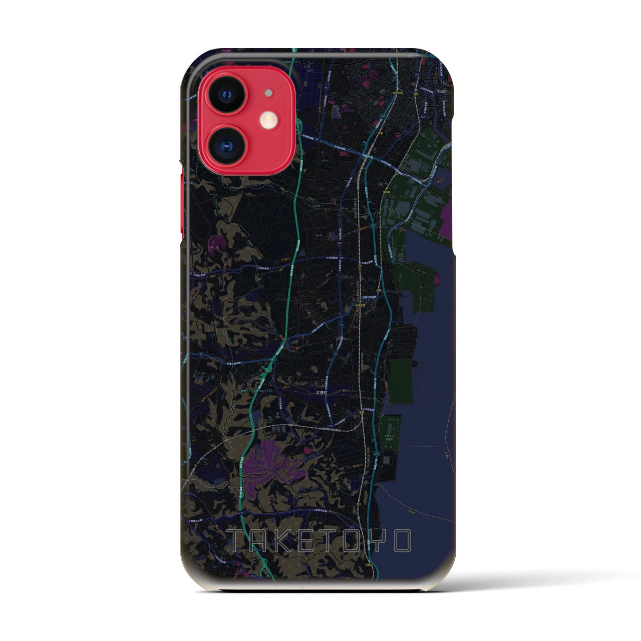 【武豊(愛知県)】地図柄iPhoneケース(バックカバータイプ)