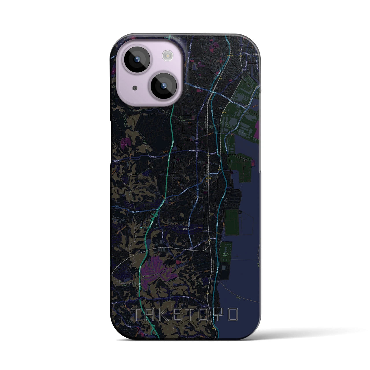 【武豊(愛知県)】地図柄iPhoneケース(バックカバータイプ)