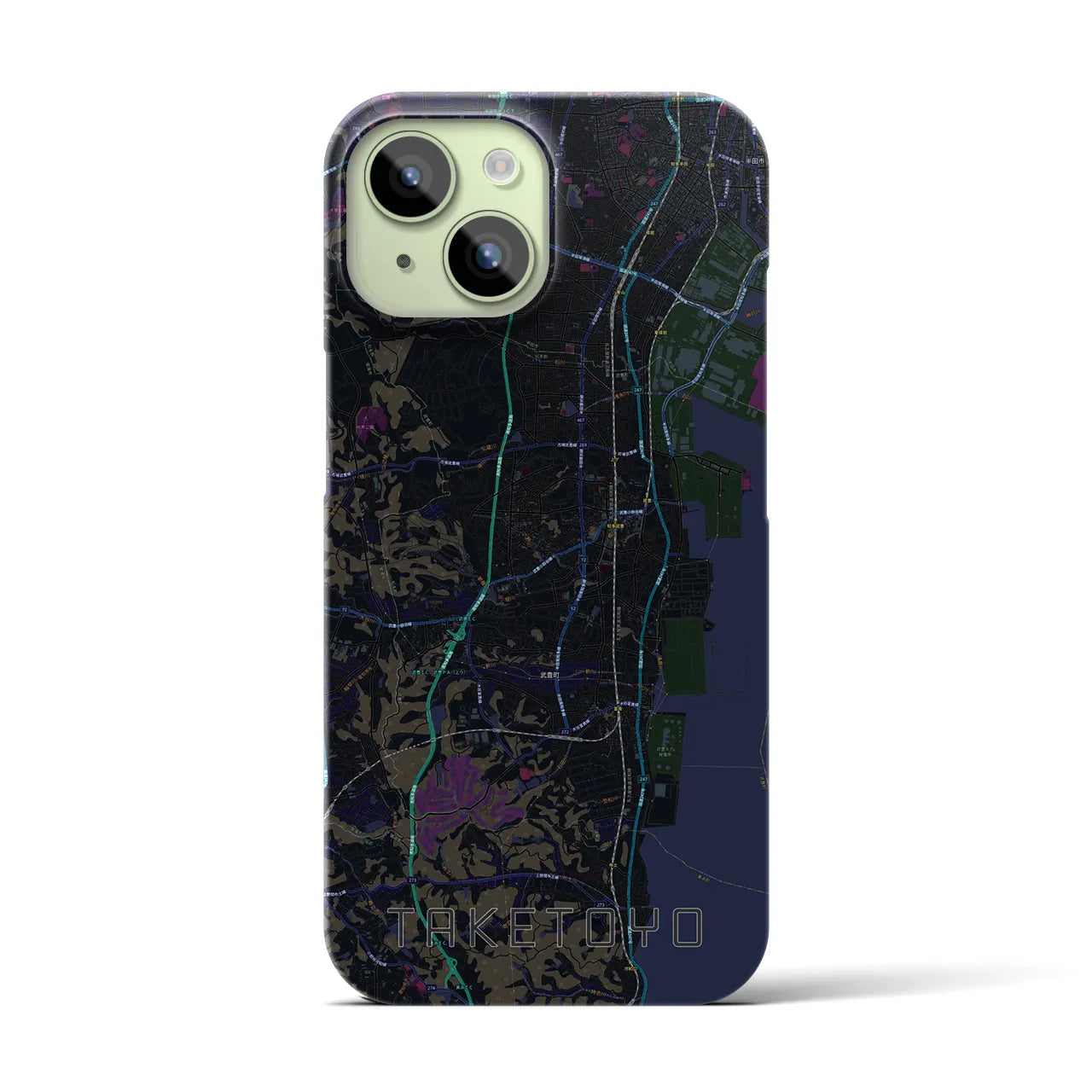 【武豊(愛知県)】地図柄iPhoneケース(バックカバータイプ)