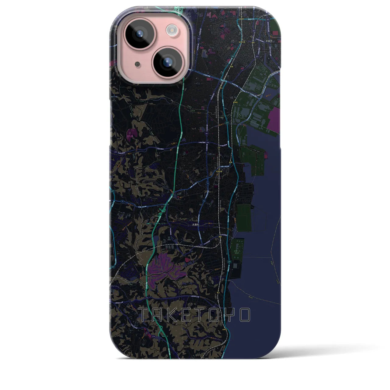 【武豊(愛知県)】地図柄iPhoneケース(バックカバータイプ)