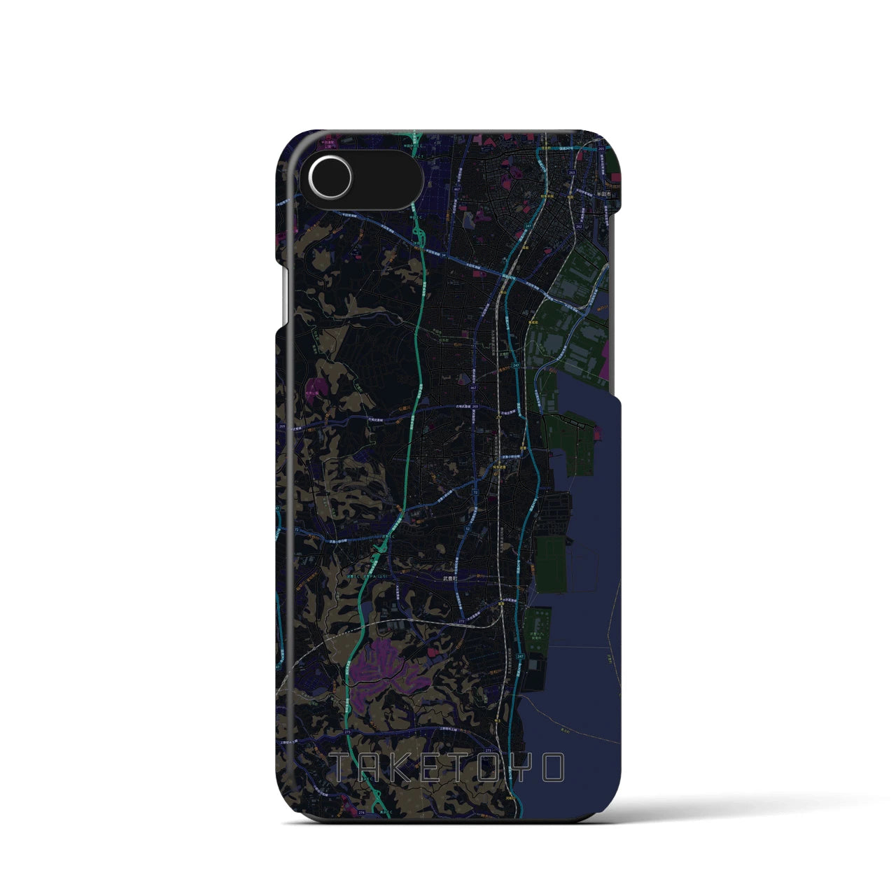 【武豊(愛知県)】地図柄iPhoneケース(バックカバータイプ)