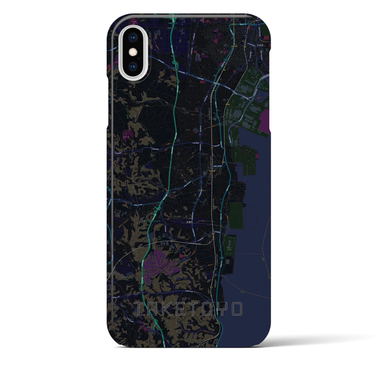 【武豊(愛知県)】地図柄iPhoneケース(バックカバータイプ)