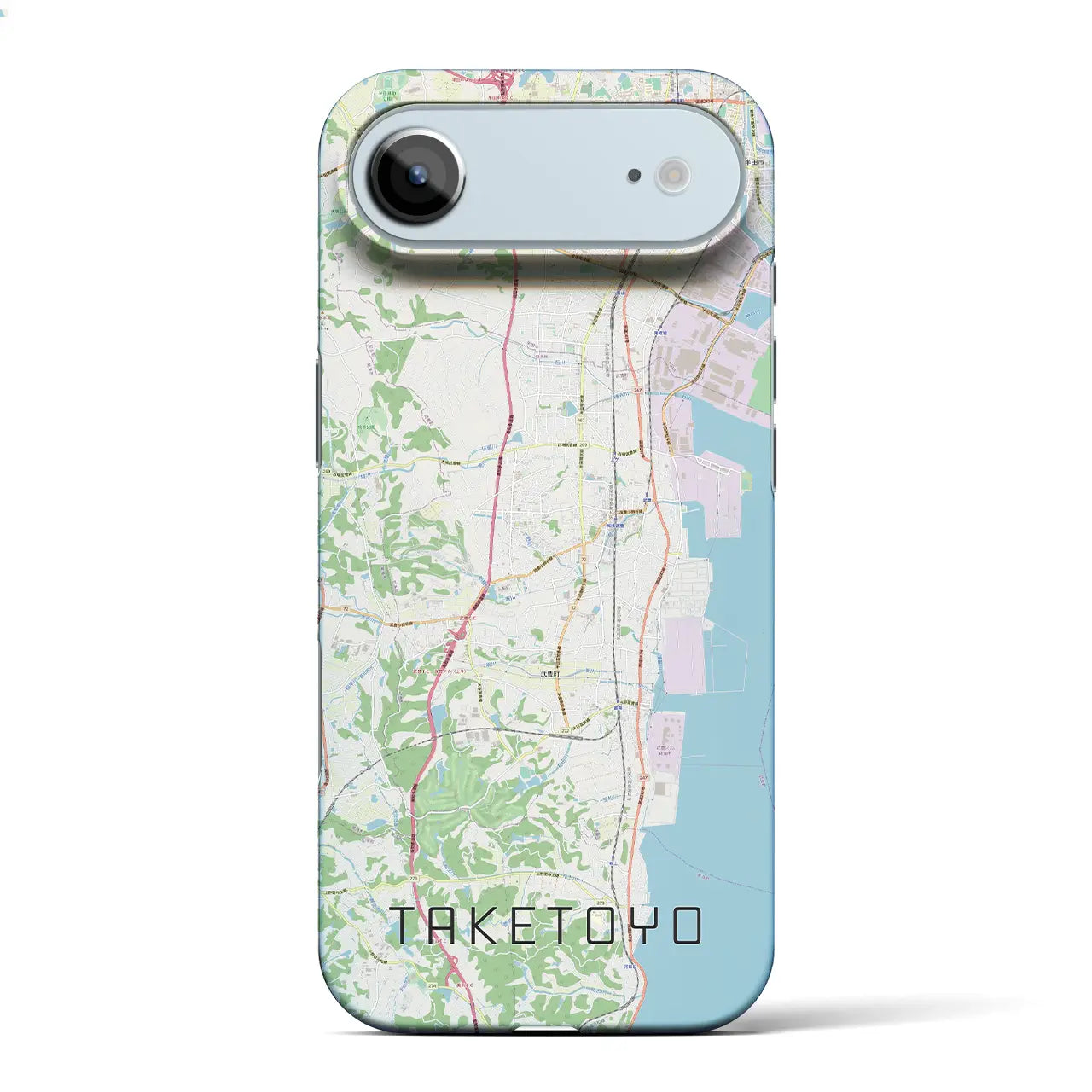 【武豊(愛知県)】地図柄iPhoneケース(バックカバータイプ)ブラック・iPhone 17 Pro Max 用