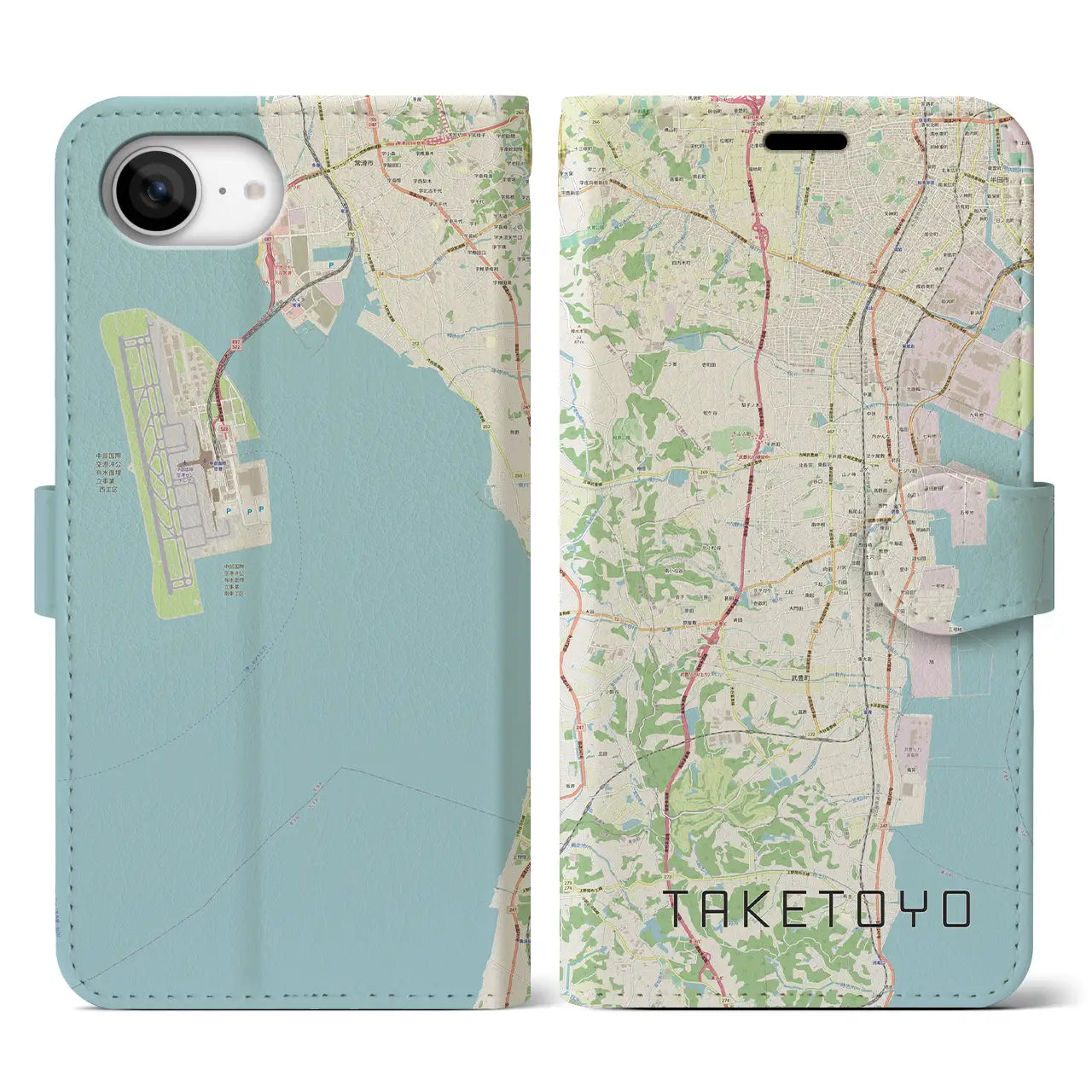 【武豊(愛知県)】地図柄iPhoneケース(手帳タイプ)