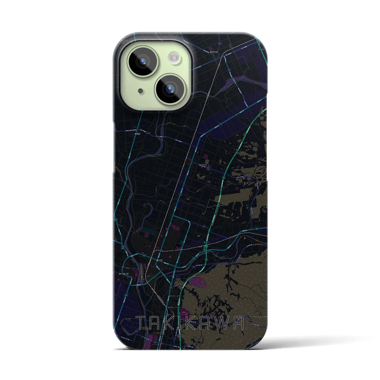【滝川(北海道)】地図柄iPhoneケース(バックカバータイプ)