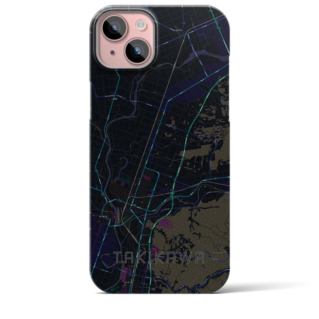 【滝川(北海道)】地図柄iPhoneケース(バックカバータイプ)