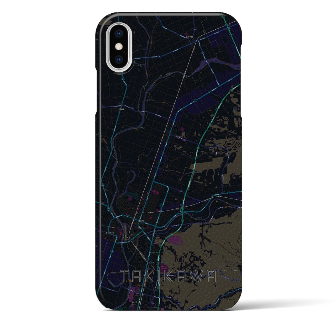 【滝川(北海道)】地図柄iPhoneケース(バックカバータイプ)
