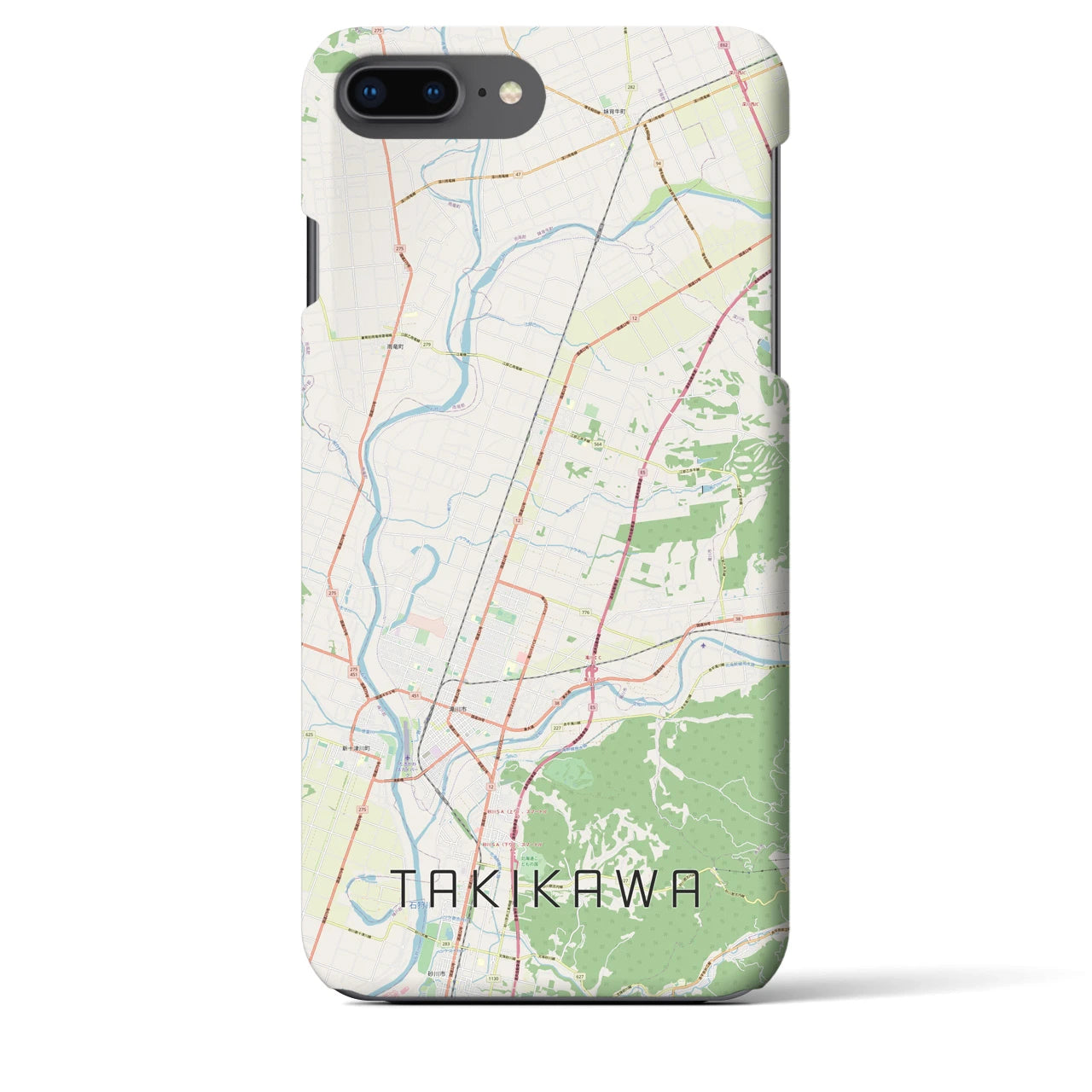 【滝川(北海道)】地図柄iPhoneケース(バックカバータイプ)