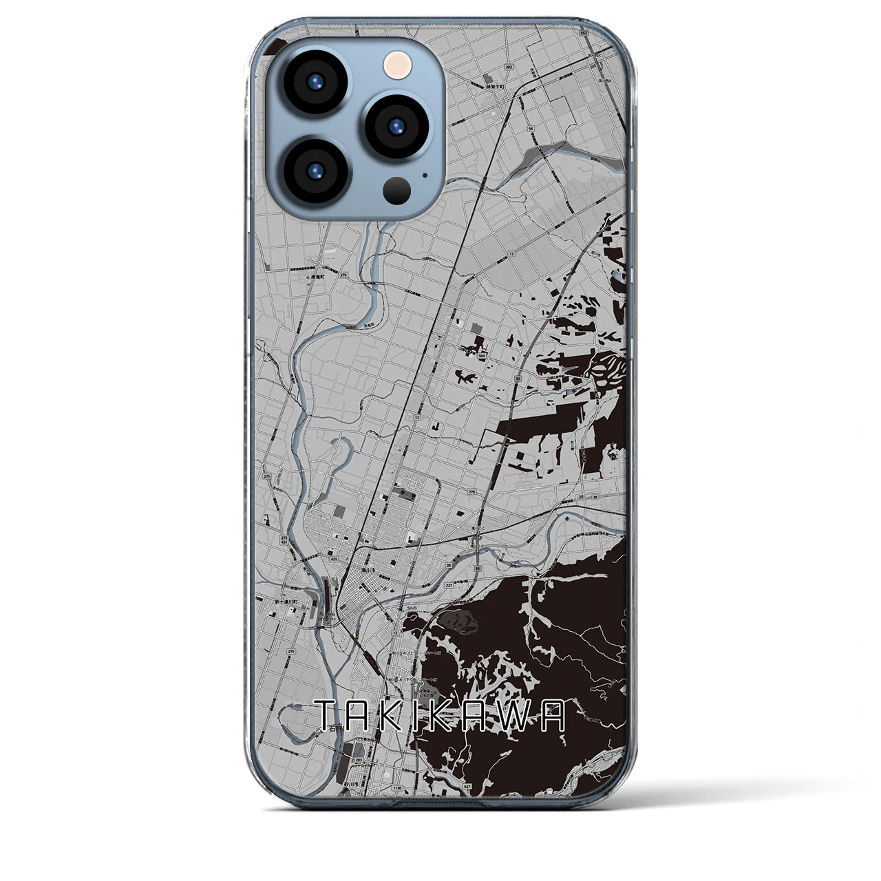 【滝川(北海道)】地図柄iPhoneケース(クリアタイプ)