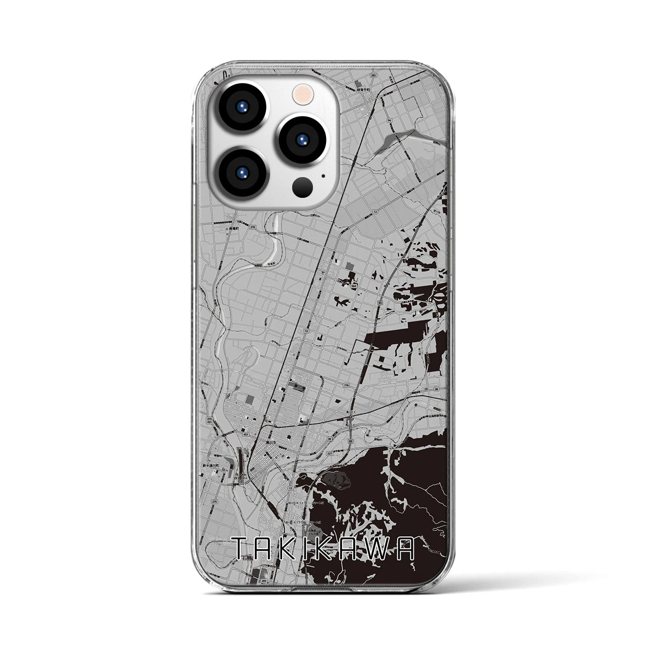 【滝川(北海道)】地図柄iPhoneケース(クリアタイプ)