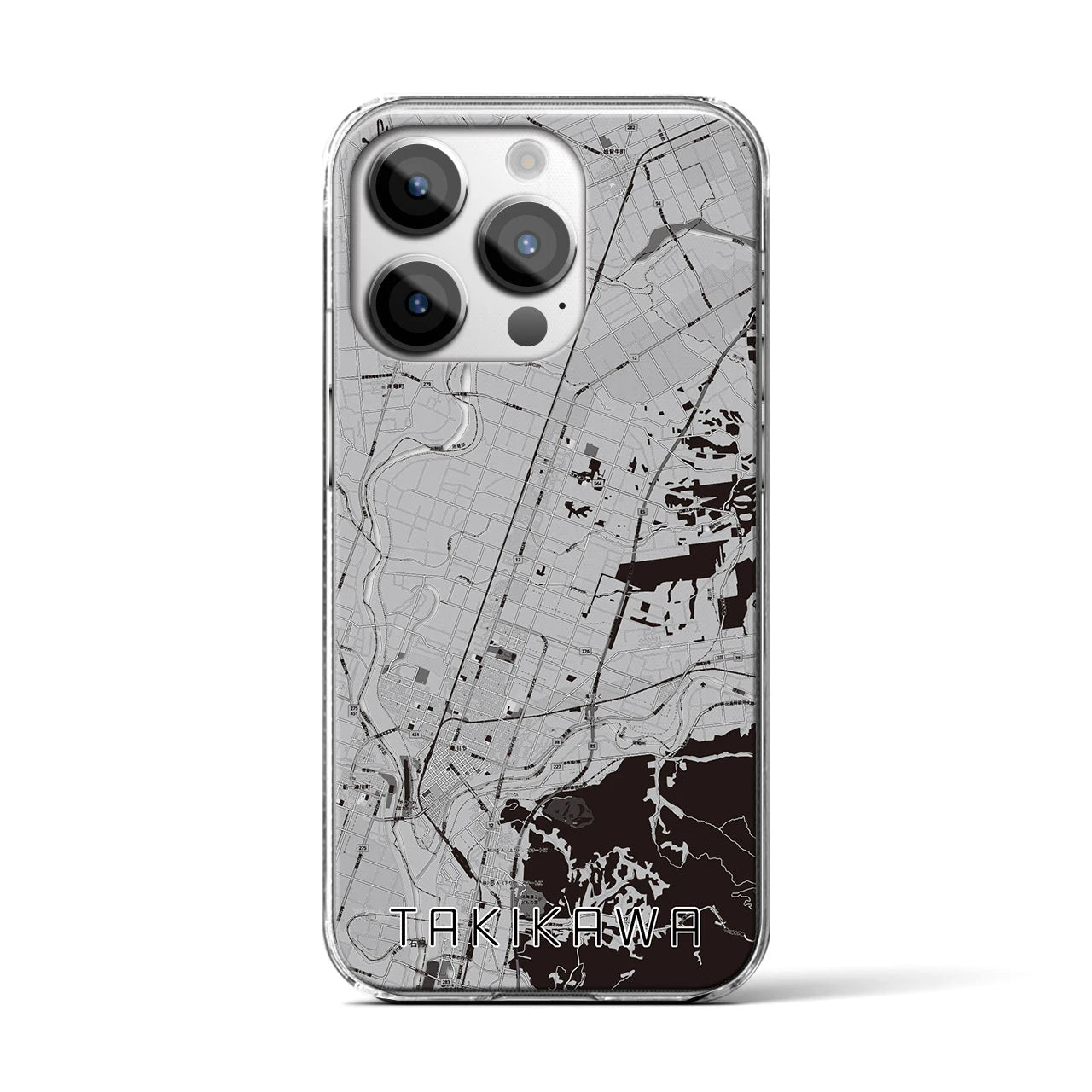 【滝川(北海道)】地図柄iPhoneケース(クリアタイプ)