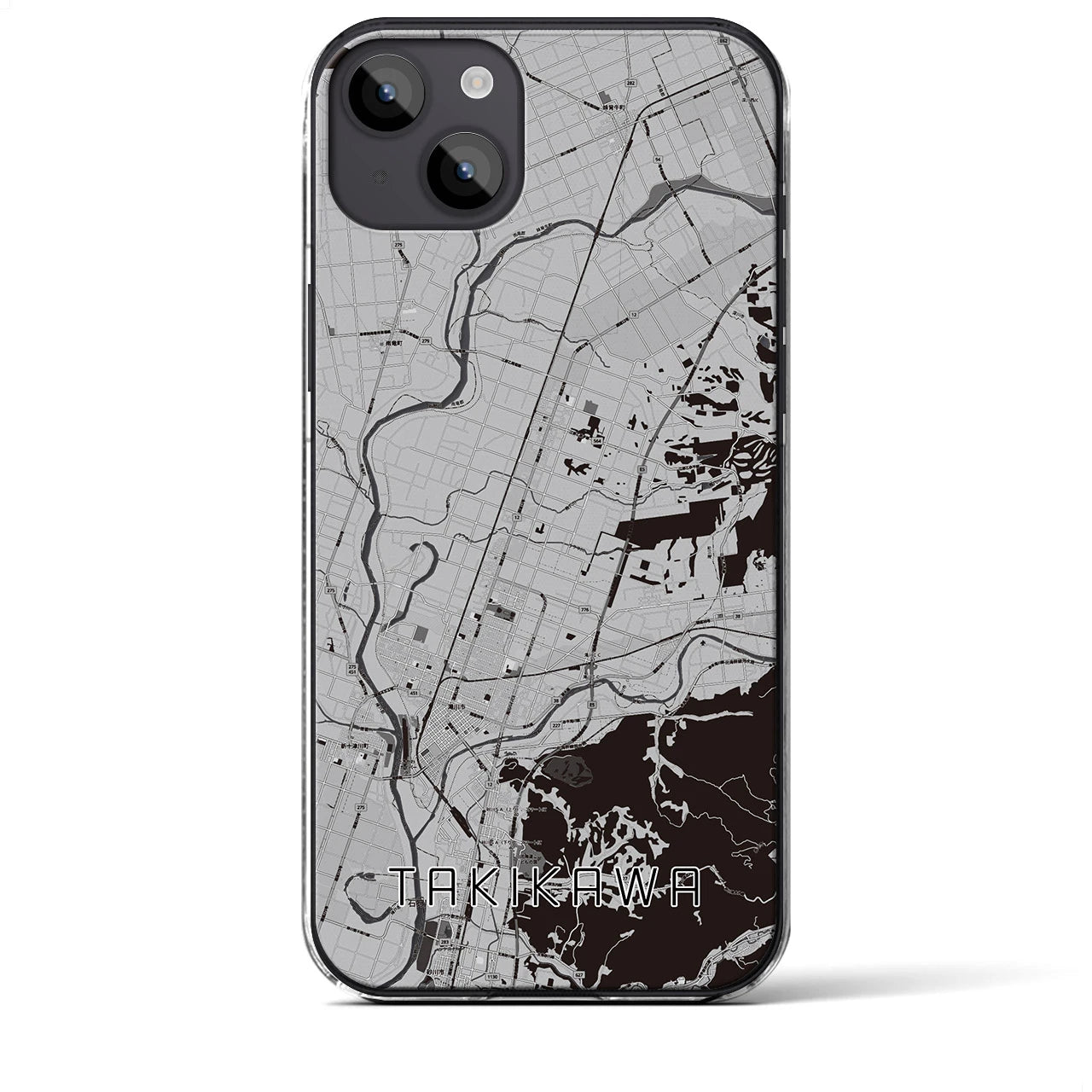 【滝川(北海道)】地図柄iPhoneケース(クリアタイプ)
