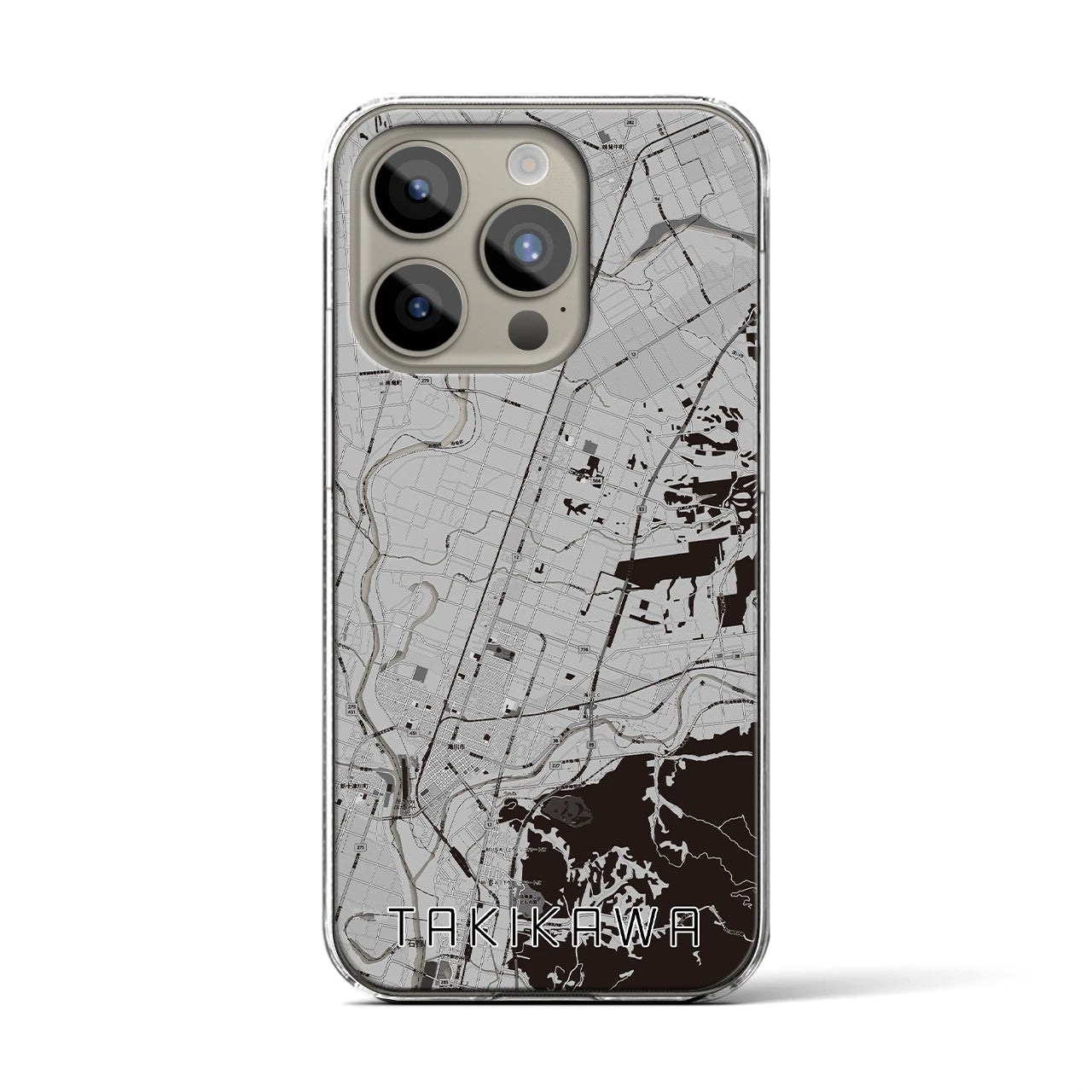 【滝川(北海道)】地図柄iPhoneケース(クリアタイプ)