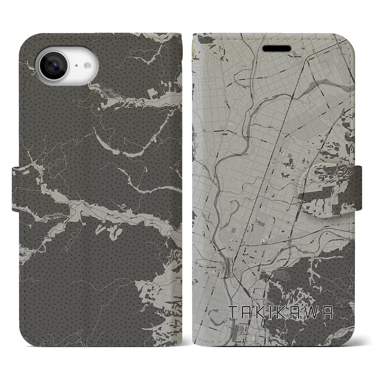 【滝川(北海道)】地図柄iPhoneケース(手帳タイプ)