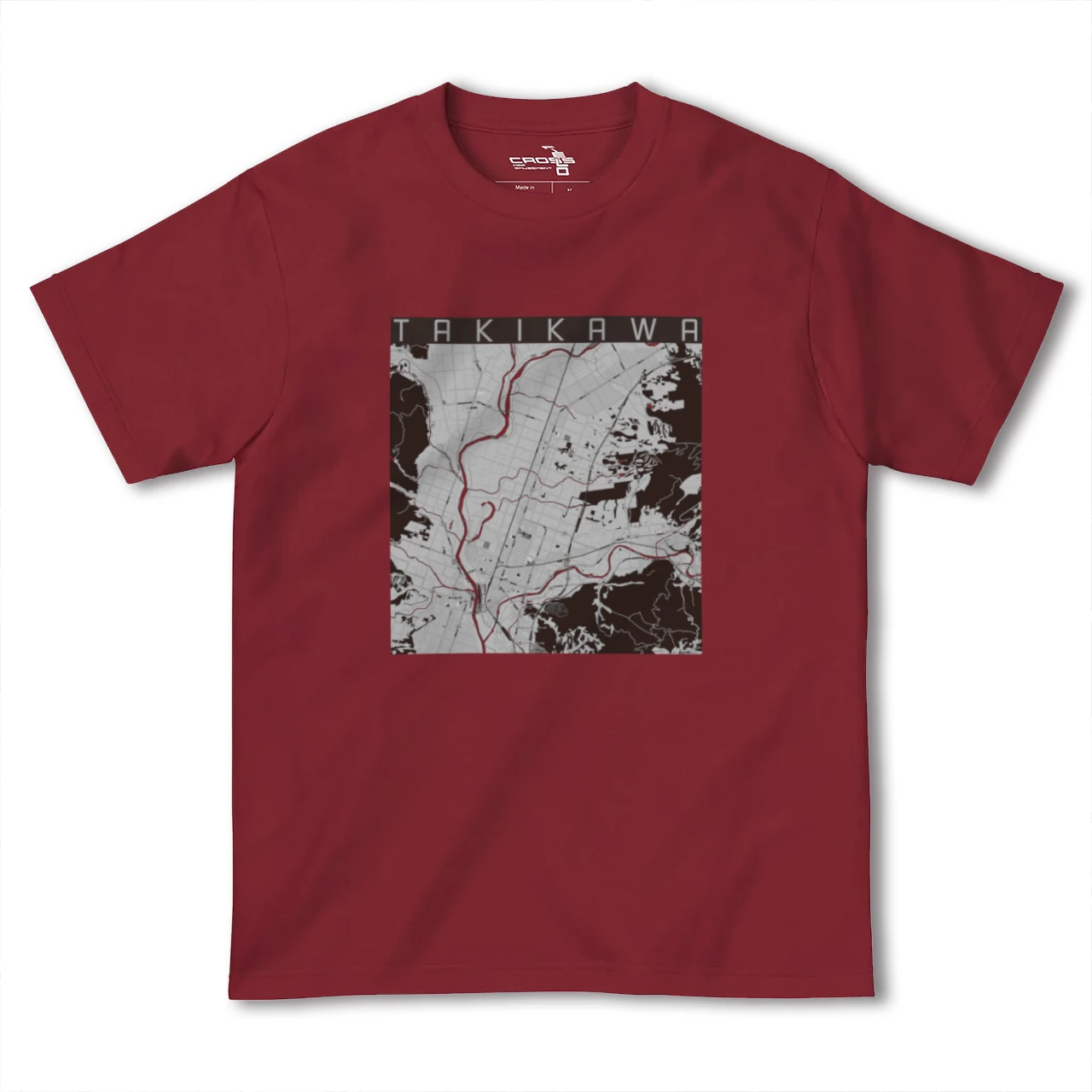 【滝川(北海道)】地図柄ヘビーウェイトTシャツ
