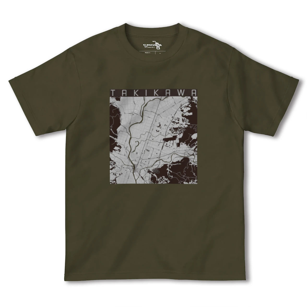【滝川(北海道)】地図柄ヘビーウェイトTシャツ