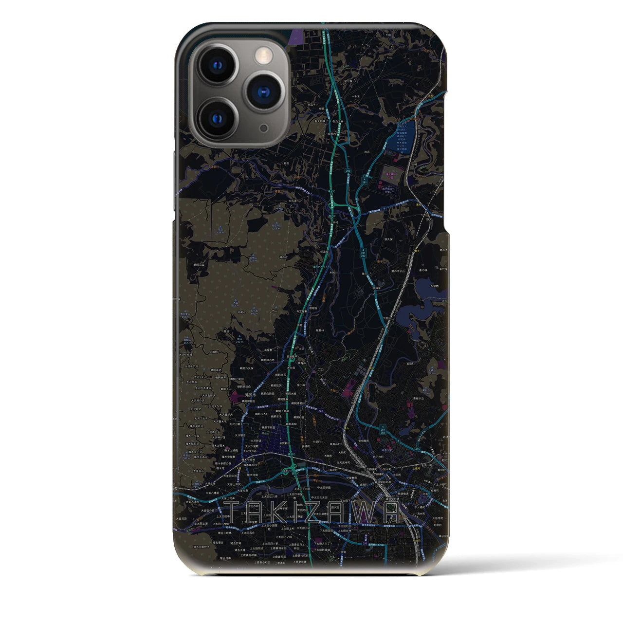 【滝沢(岩手県)】地図柄iPhoneケース(バックカバータイプ)