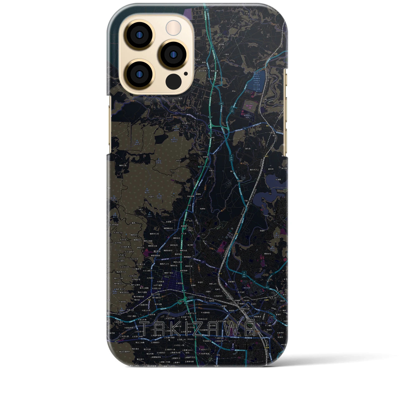 【滝沢(岩手県)】地図柄iPhoneケース(バックカバータイプ)