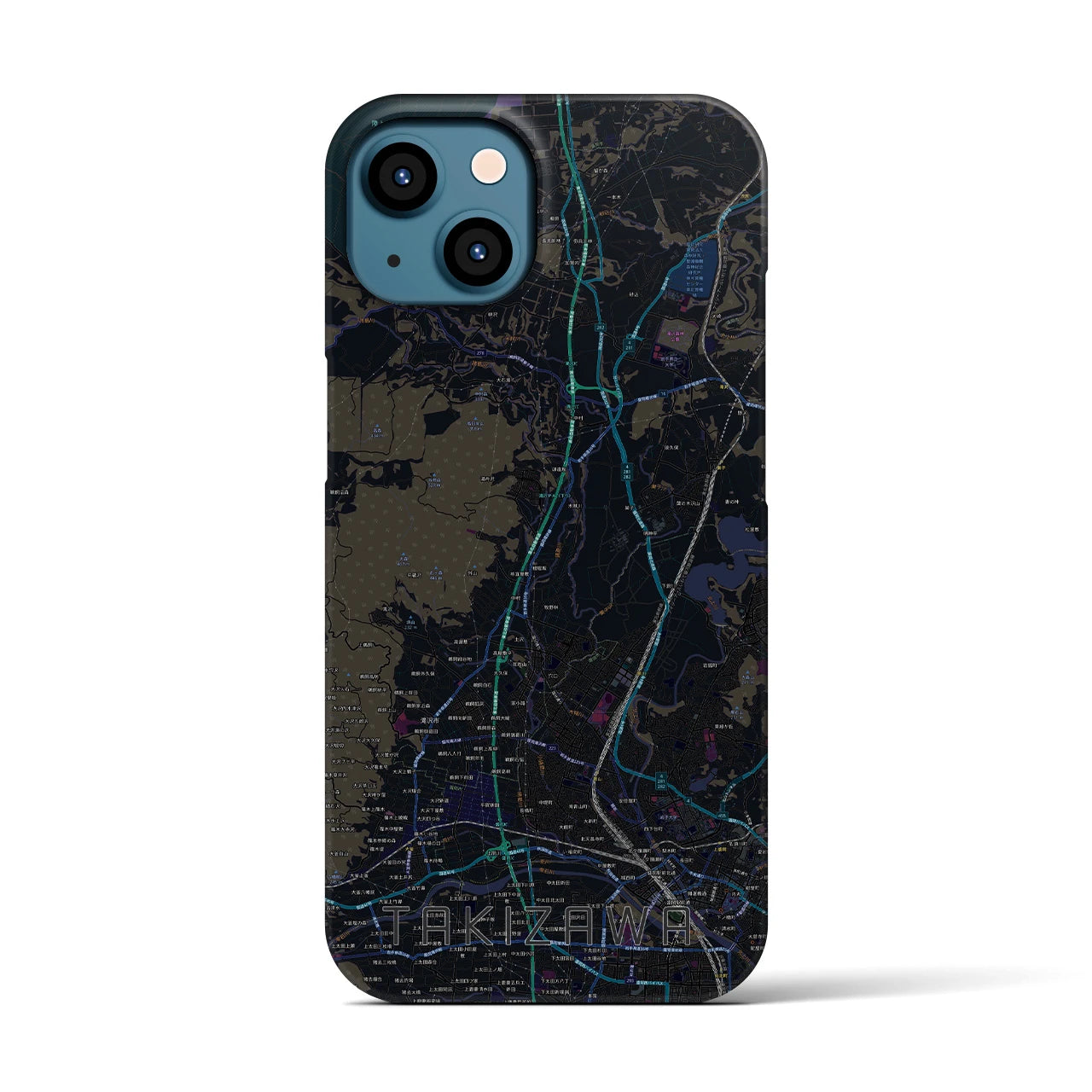 【滝沢(岩手県)】地図柄iPhoneケース(バックカバータイプ)