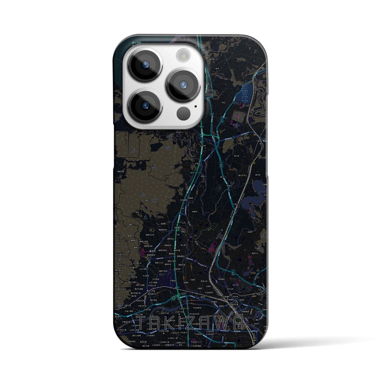 【滝沢(岩手県)】地図柄iPhoneケース(バックカバータイプ)