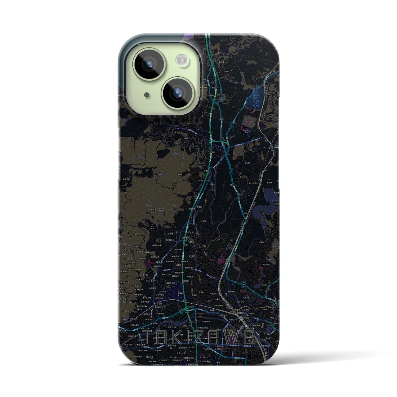 【滝沢(岩手県)】地図柄iPhoneケース(バックカバータイプ)