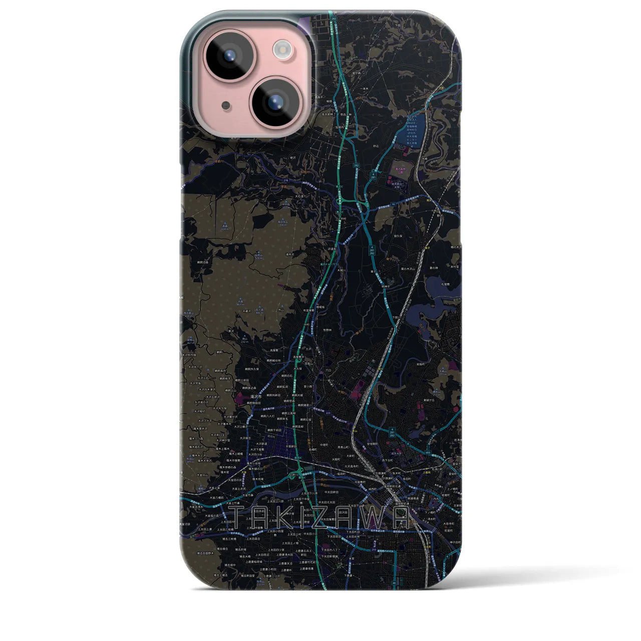 【滝沢(岩手県)】地図柄iPhoneケース(バックカバータイプ)
