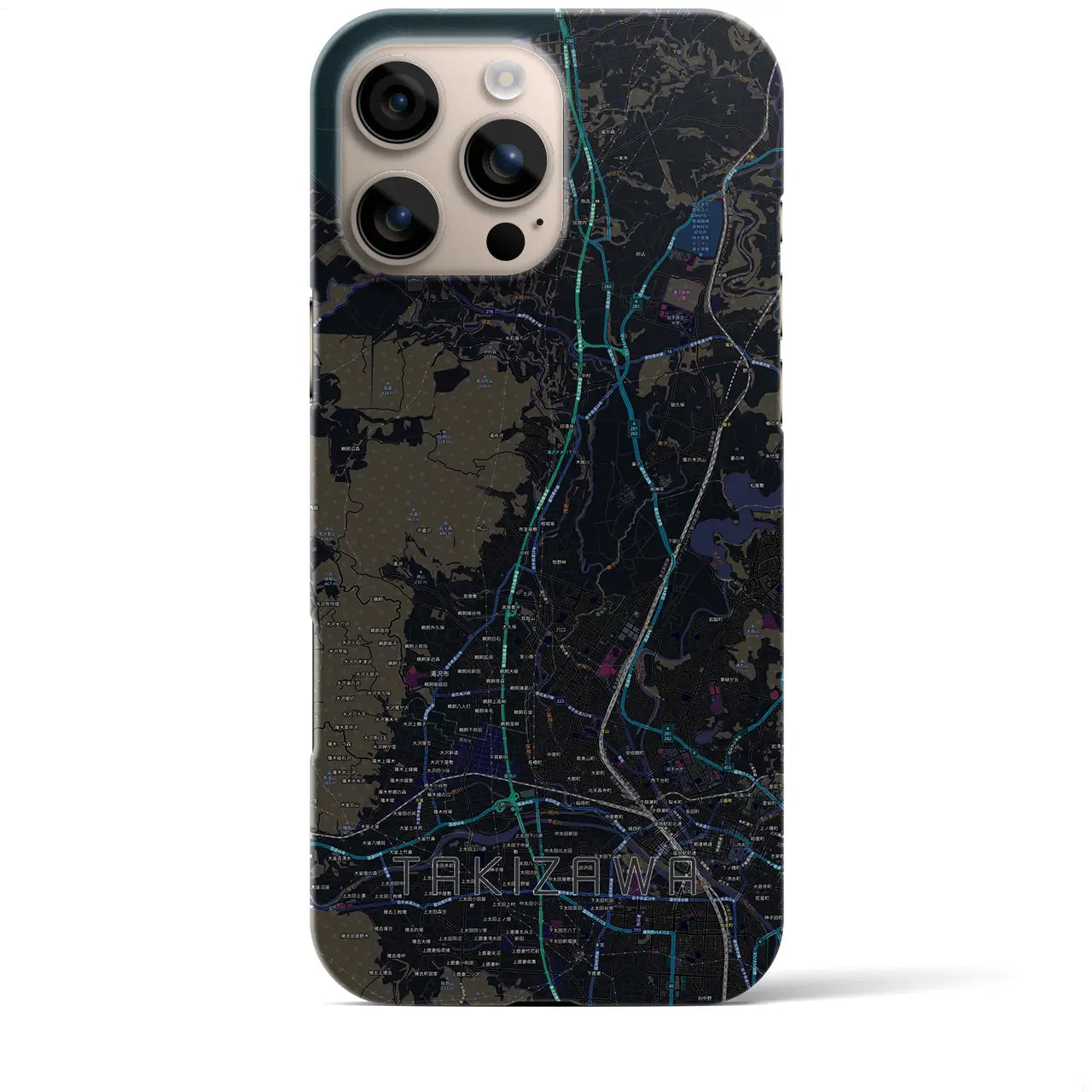 【滝沢(岩手県)】地図柄iPhoneケース(バックカバータイプ)