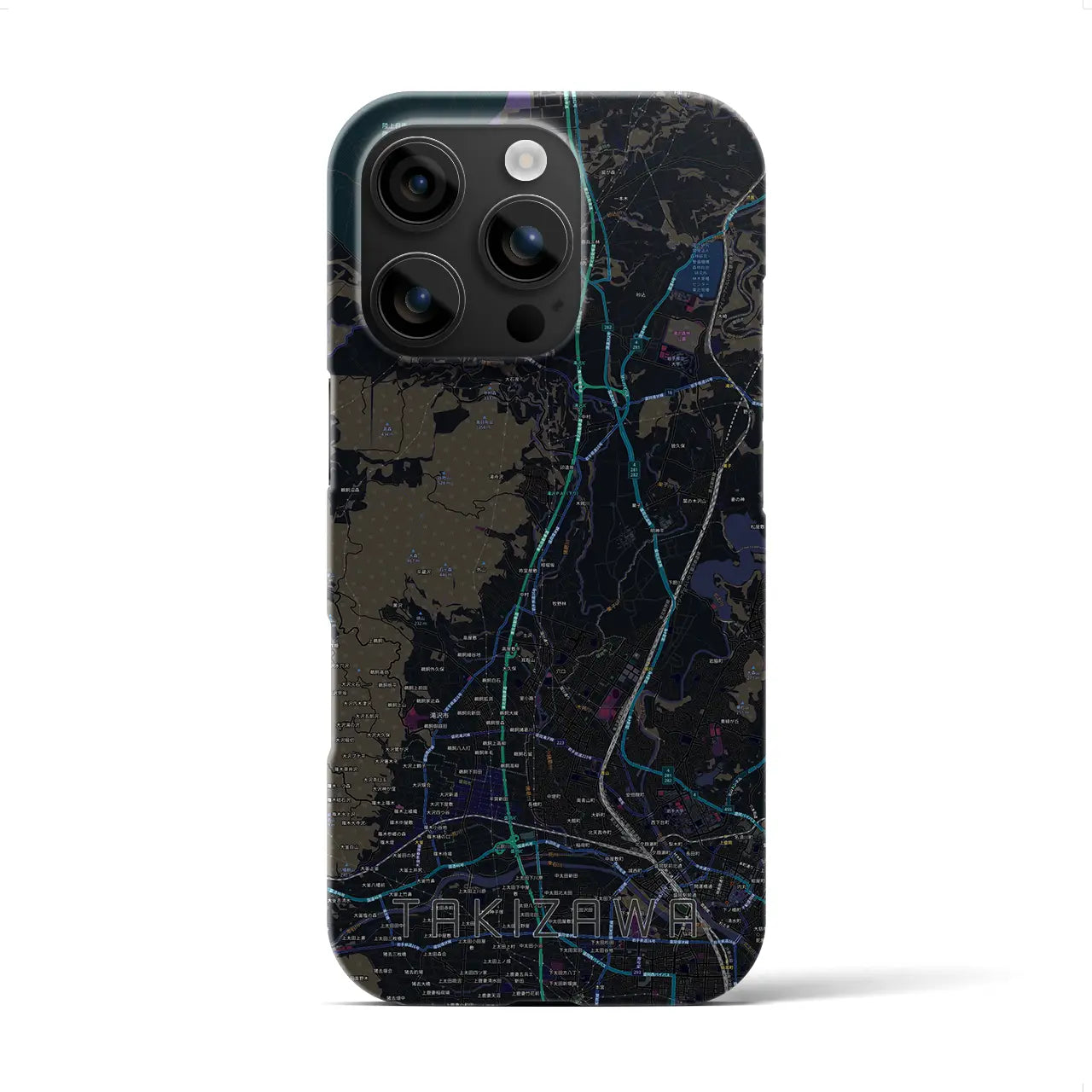 【滝沢(岩手県)】地図柄iPhoneケース(バックカバータイプ)