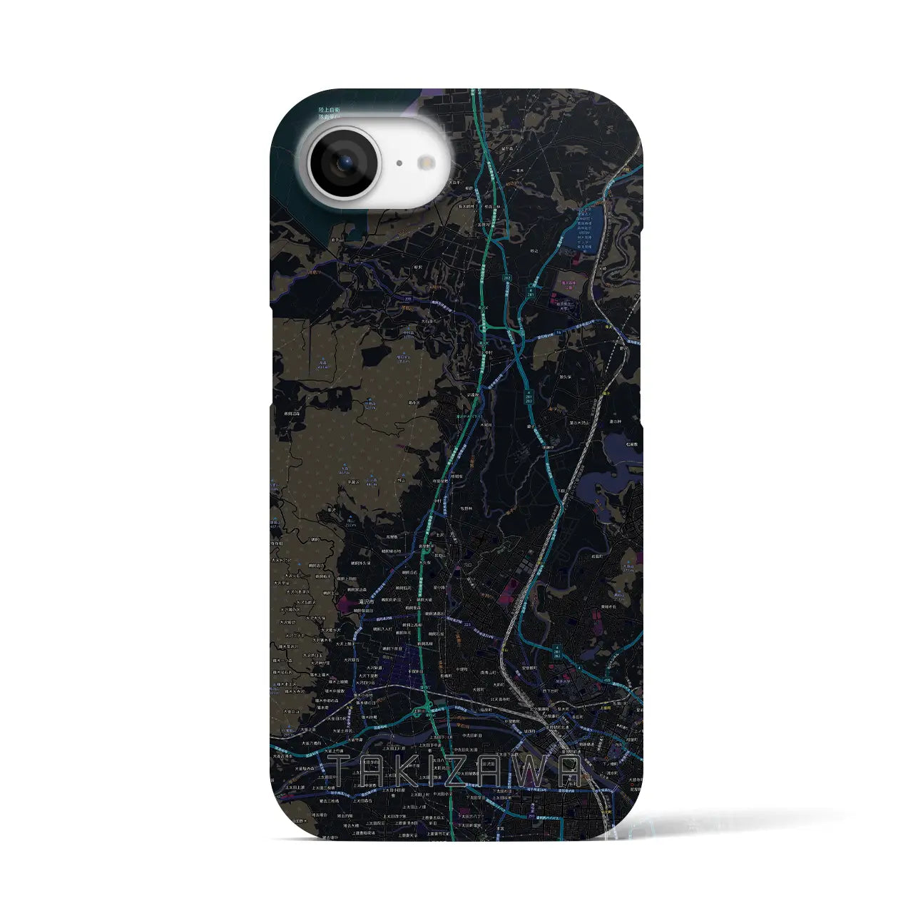 【滝沢(岩手県)】地図柄iPhoneケース(バックカバータイプ)