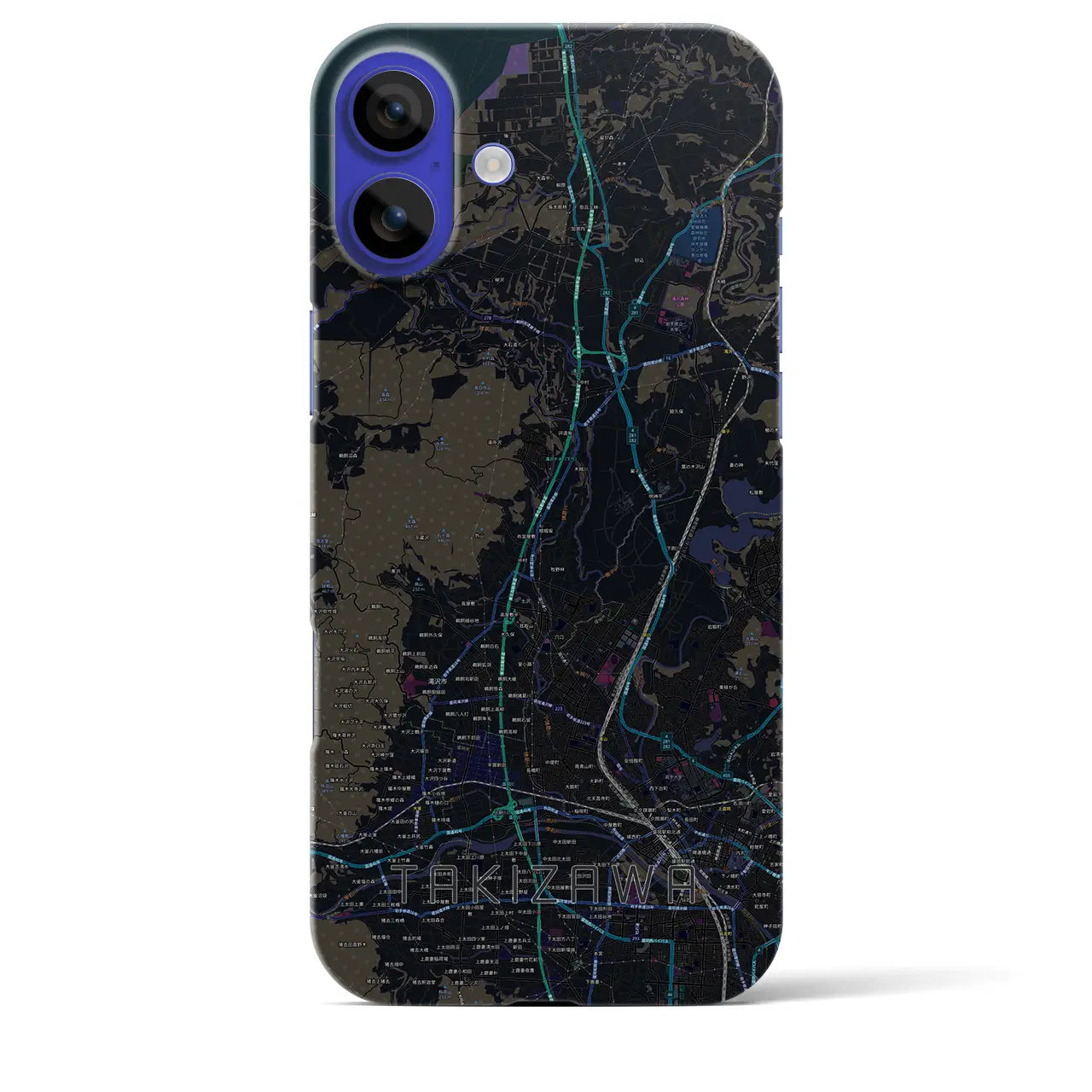 【滝沢(岩手県)】地図柄iPhoneケース(バックカバータイプ)