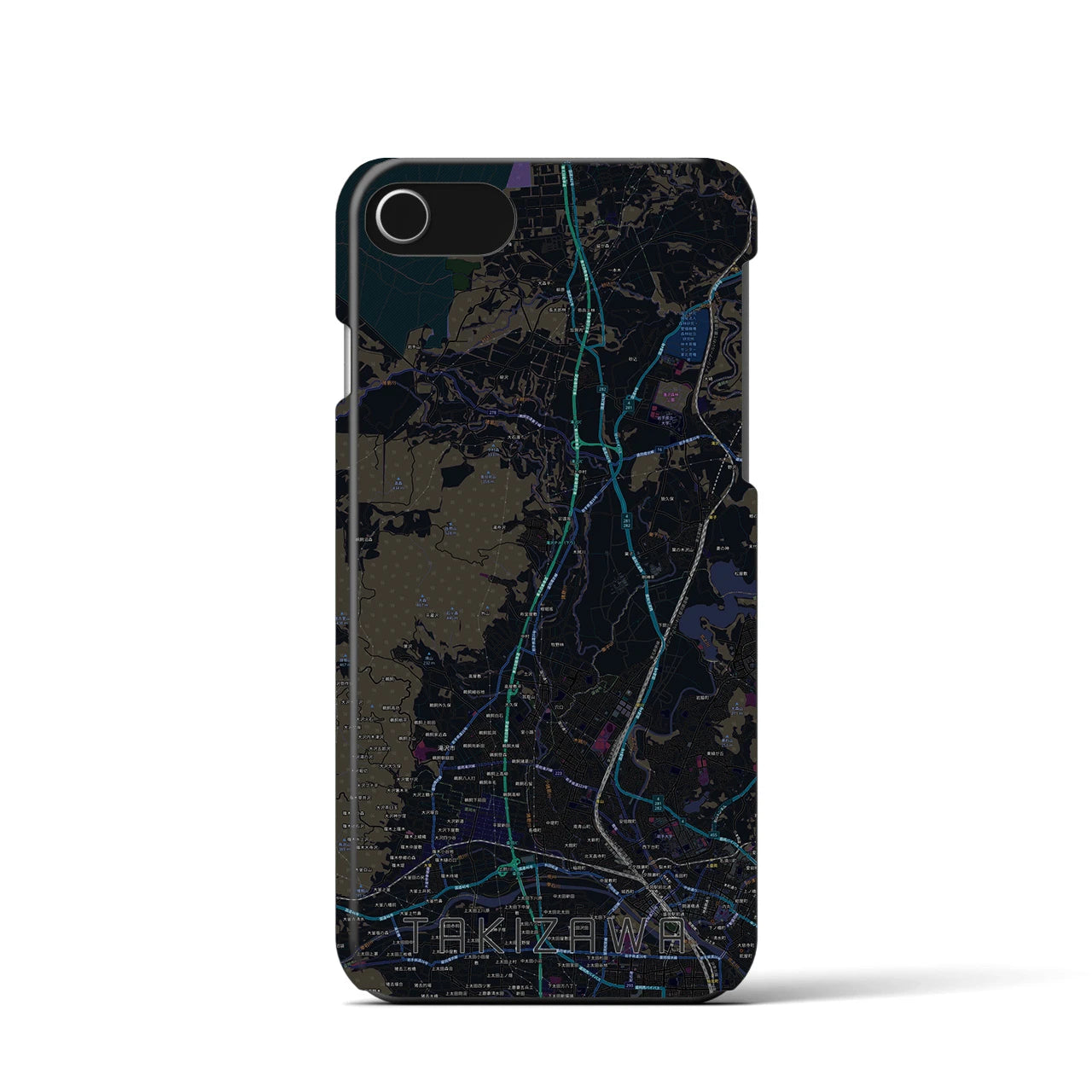 【滝沢(岩手県)】地図柄iPhoneケース(バックカバータイプ)