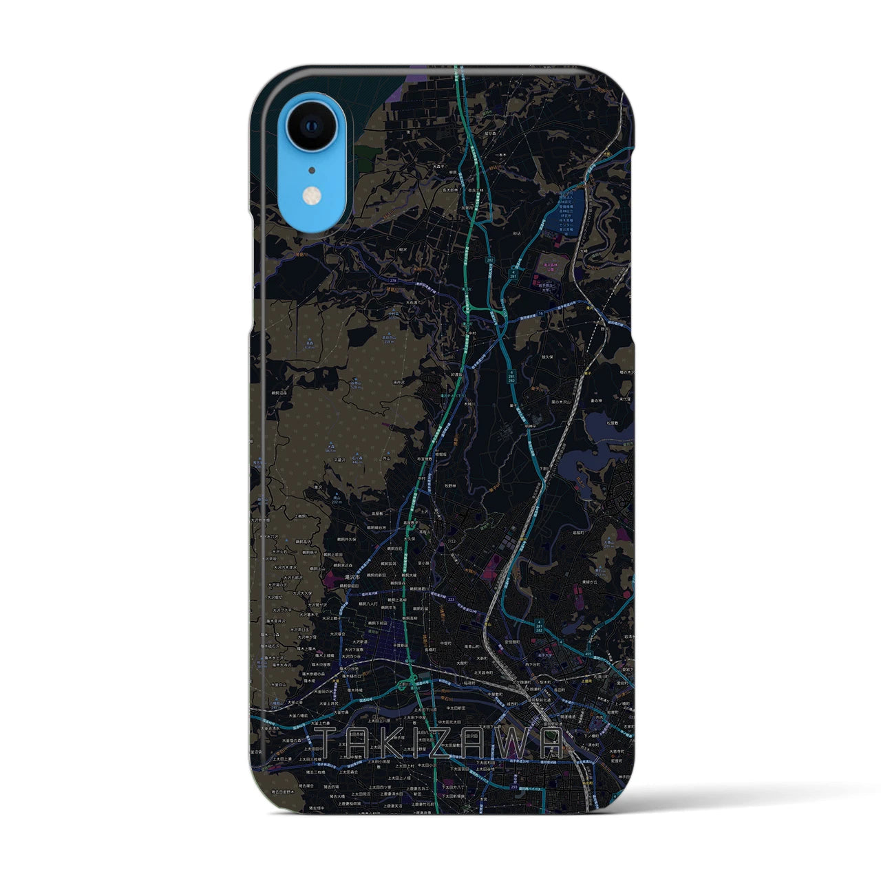 【滝沢(岩手県)】地図柄iPhoneケース(バックカバータイプ)