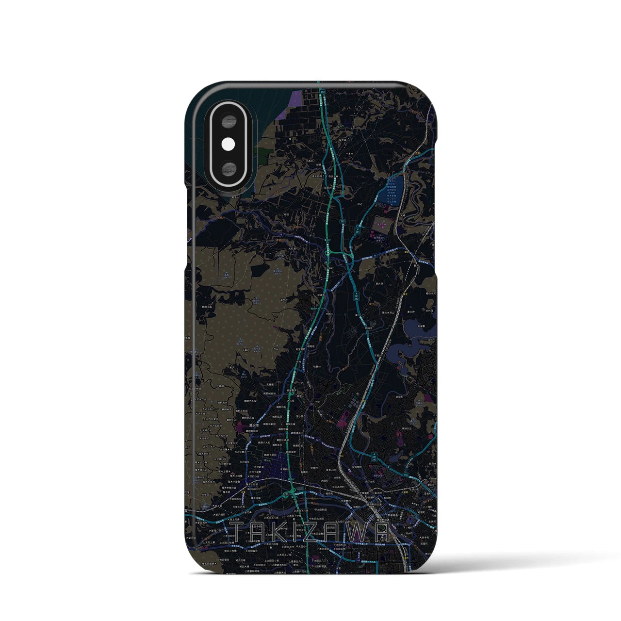 【滝沢(岩手県)】地図柄iPhoneケース(バックカバータイプ)