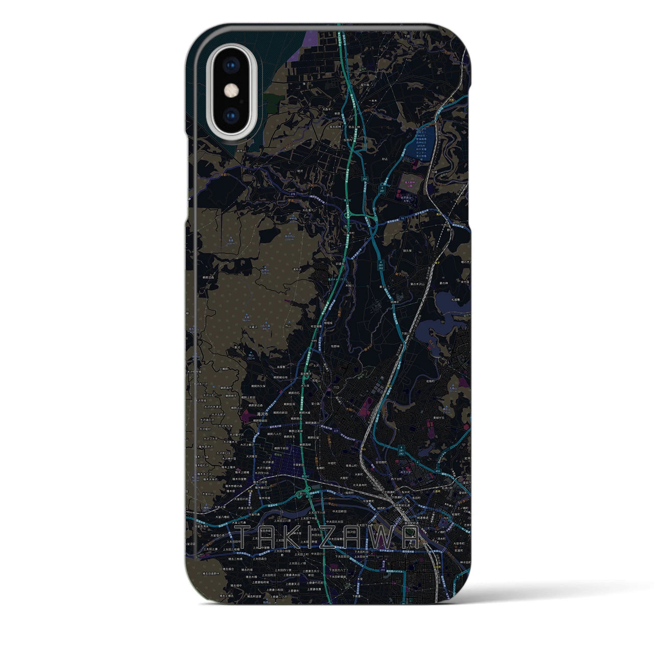 【滝沢(岩手県)】地図柄iPhoneケース(バックカバータイプ)