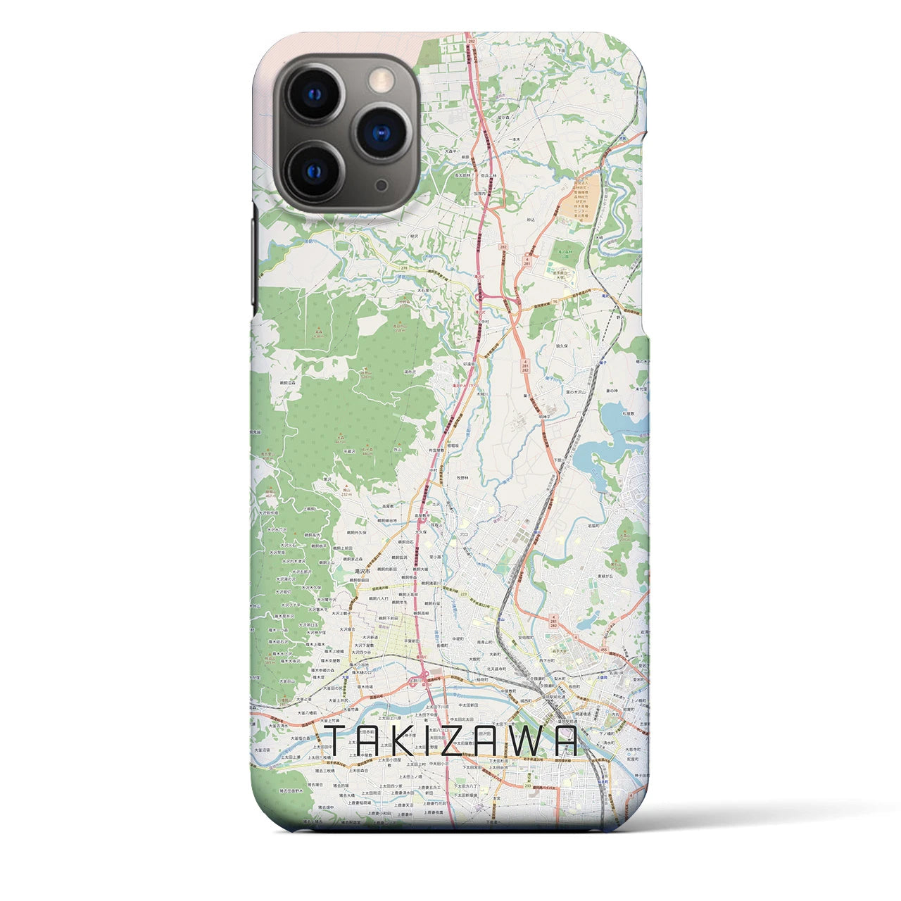 【滝沢(岩手県)】地図柄iPhoneケース(バックカバータイプ)
