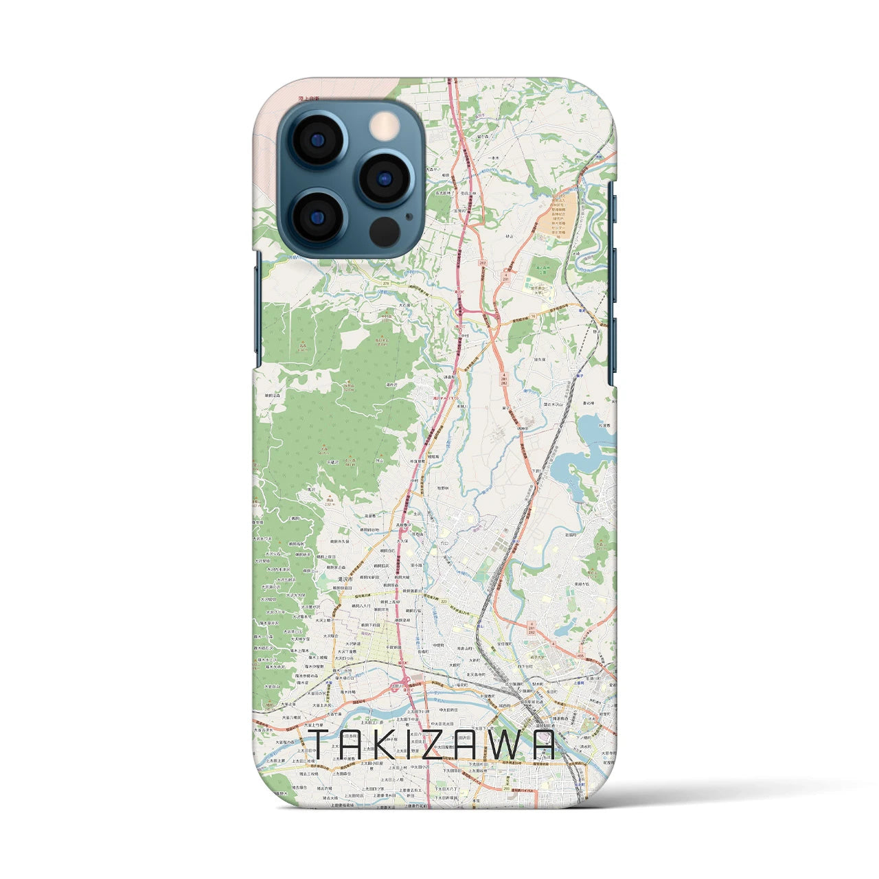 【滝沢(岩手県)】地図柄iPhoneケース(バックカバータイプ)