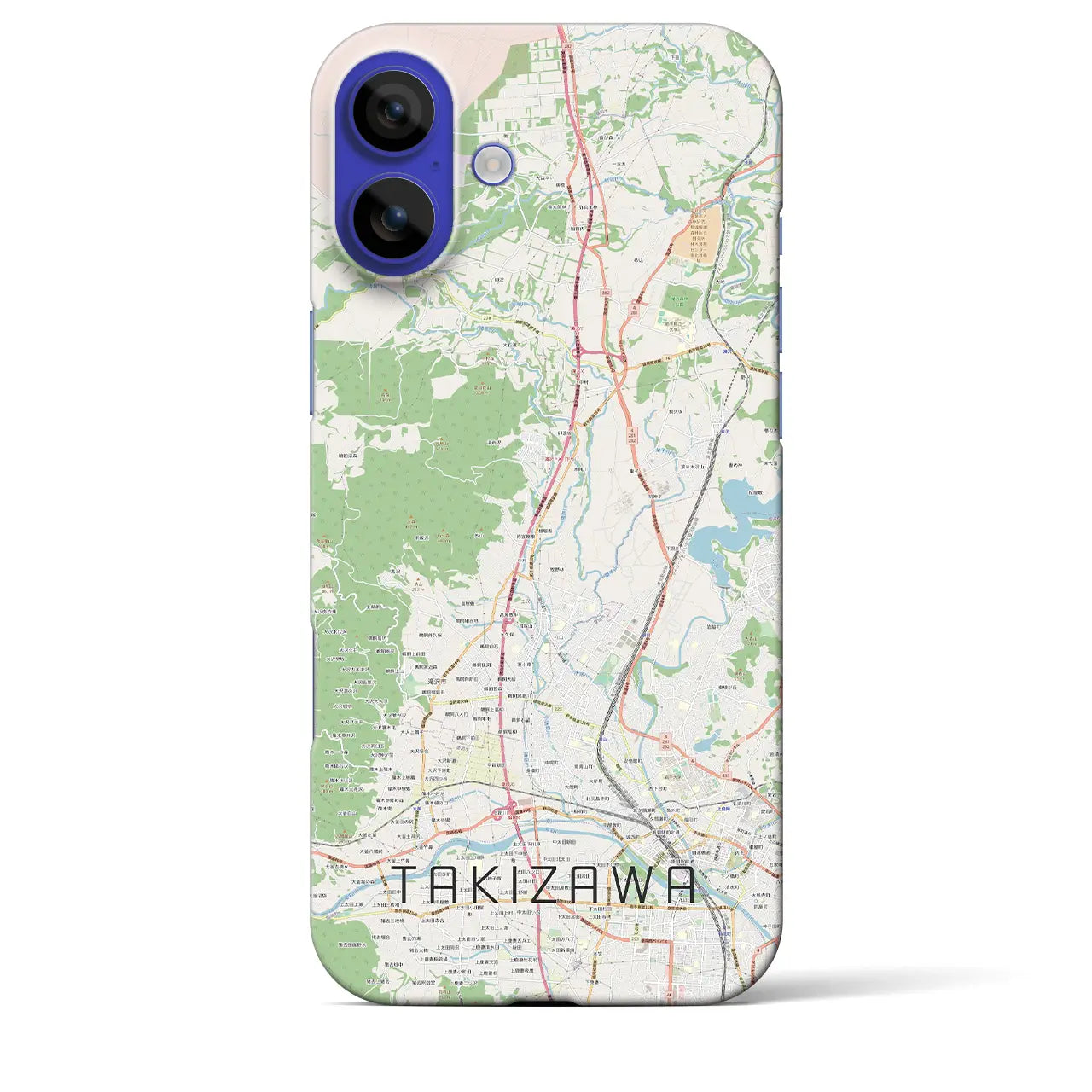 【滝沢(岩手県)】地図柄iPhoneケース(バックカバータイプ)ナチュラル・iPhone 16 Pro Max 用