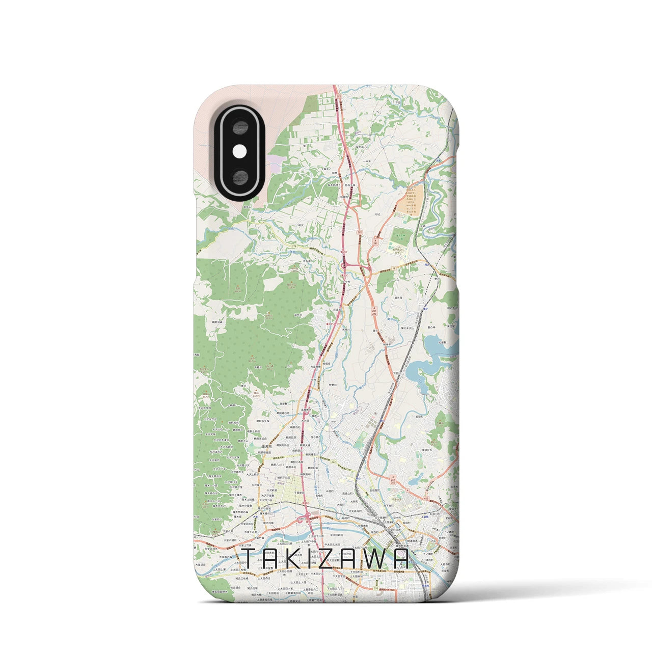 【滝沢(岩手県)】地図柄iPhoneケース(バックカバータイプ)