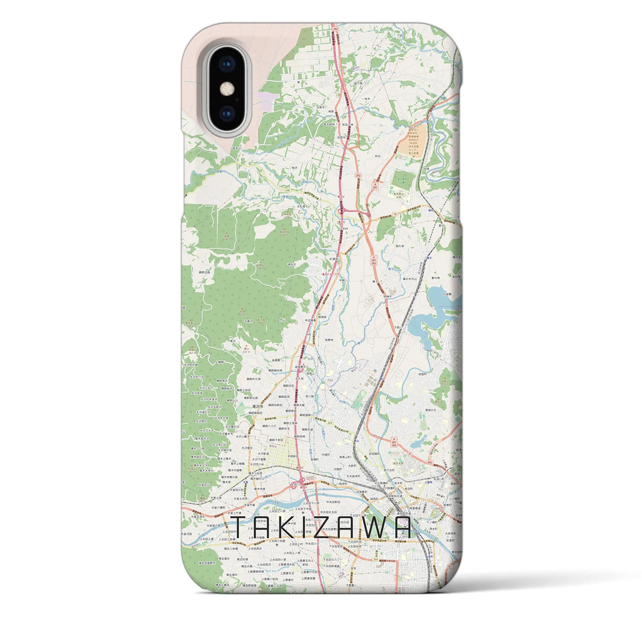 【滝沢(岩手県)】地図柄iPhoneケース(バックカバータイプ)