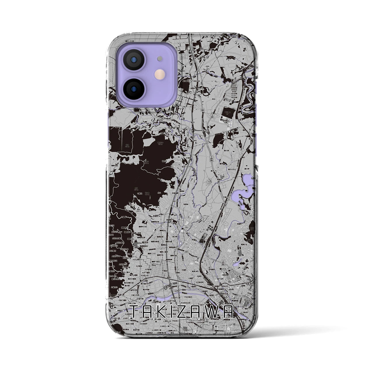 【滝沢(岩手県)】地図柄iPhoneケース(クリアタイプ)